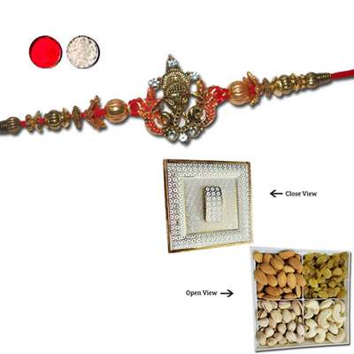 "Rakhi - FR- 8410 A (Single Rakhi),  Vivana Dry Fruit Box - Code DFB5000 - Click here to View more details about this Product
